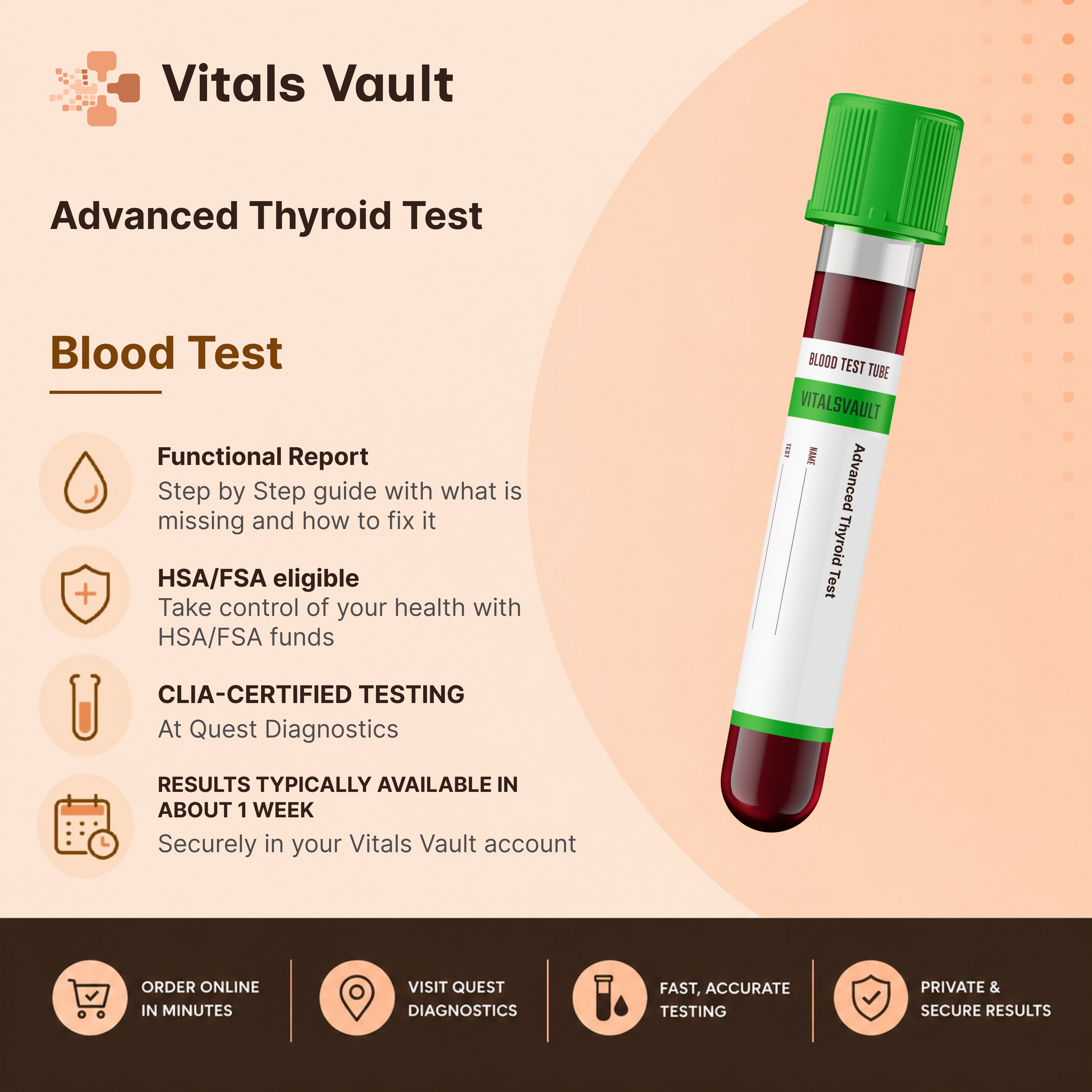 Advanced Thyroid Test Plus lab test kit by Vitals Vault