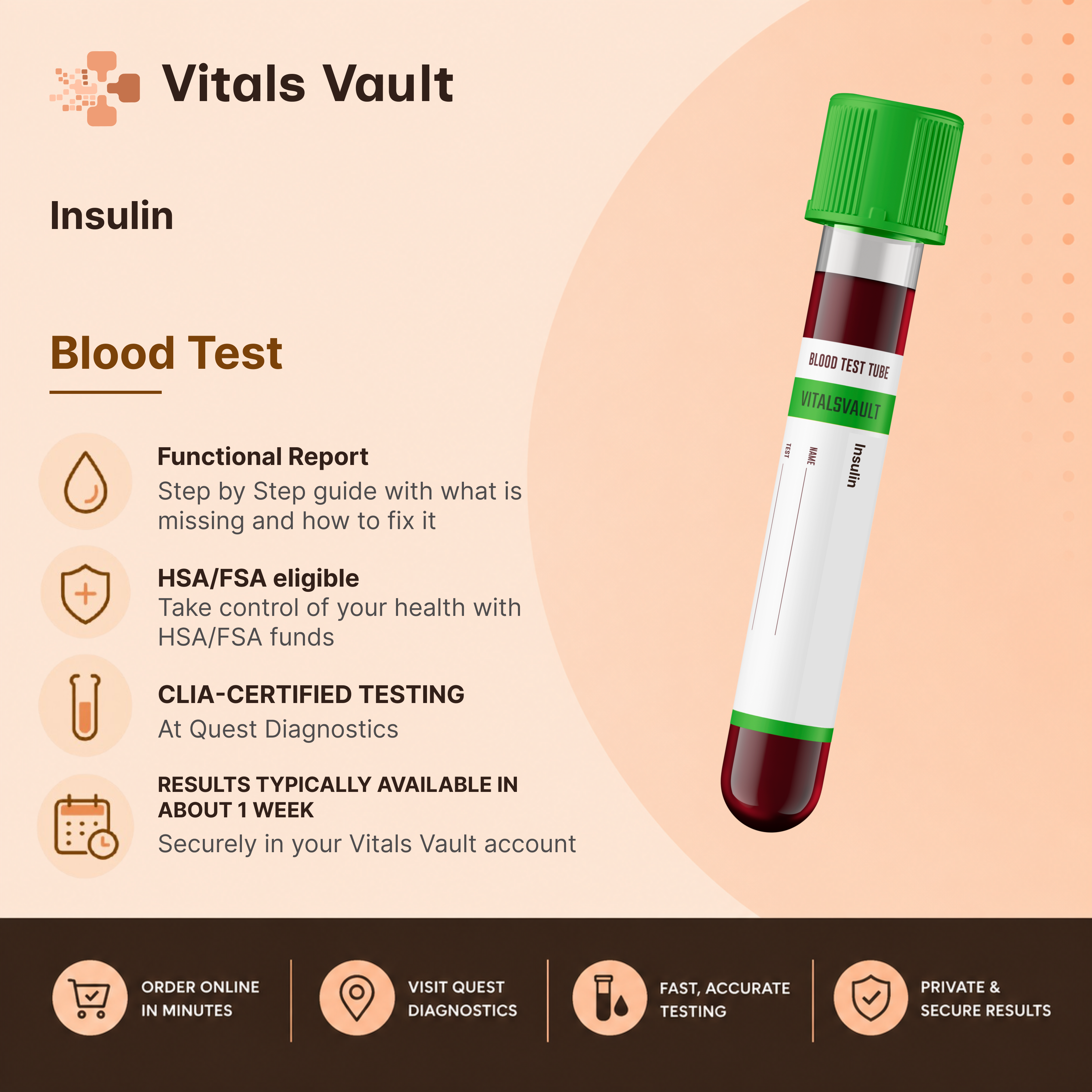 Insulin — Fasting (Insulin Resistance Screening) lab test kit by Vitals Vault