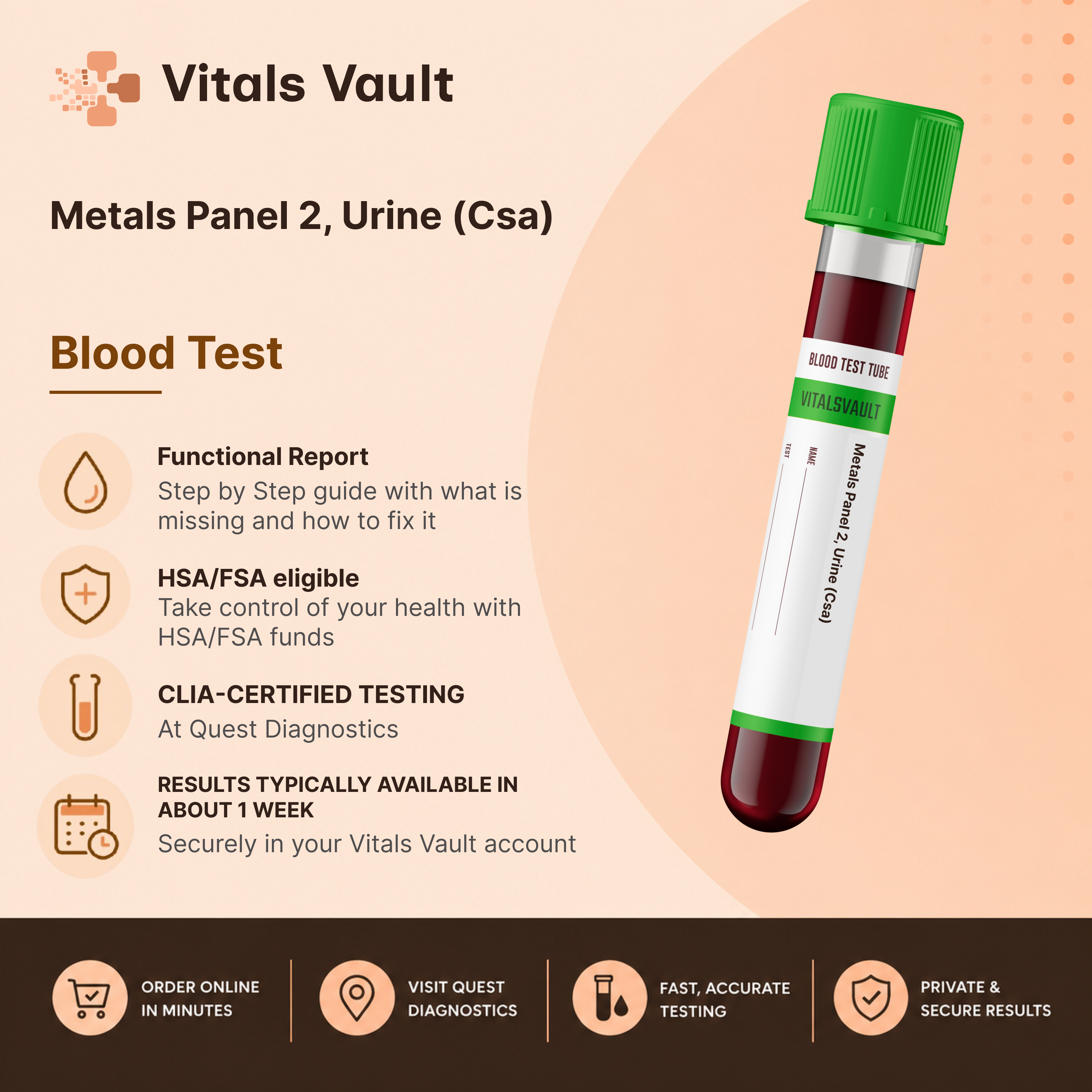 Metals Panel (Urine) lab test kit by Vitals Vault