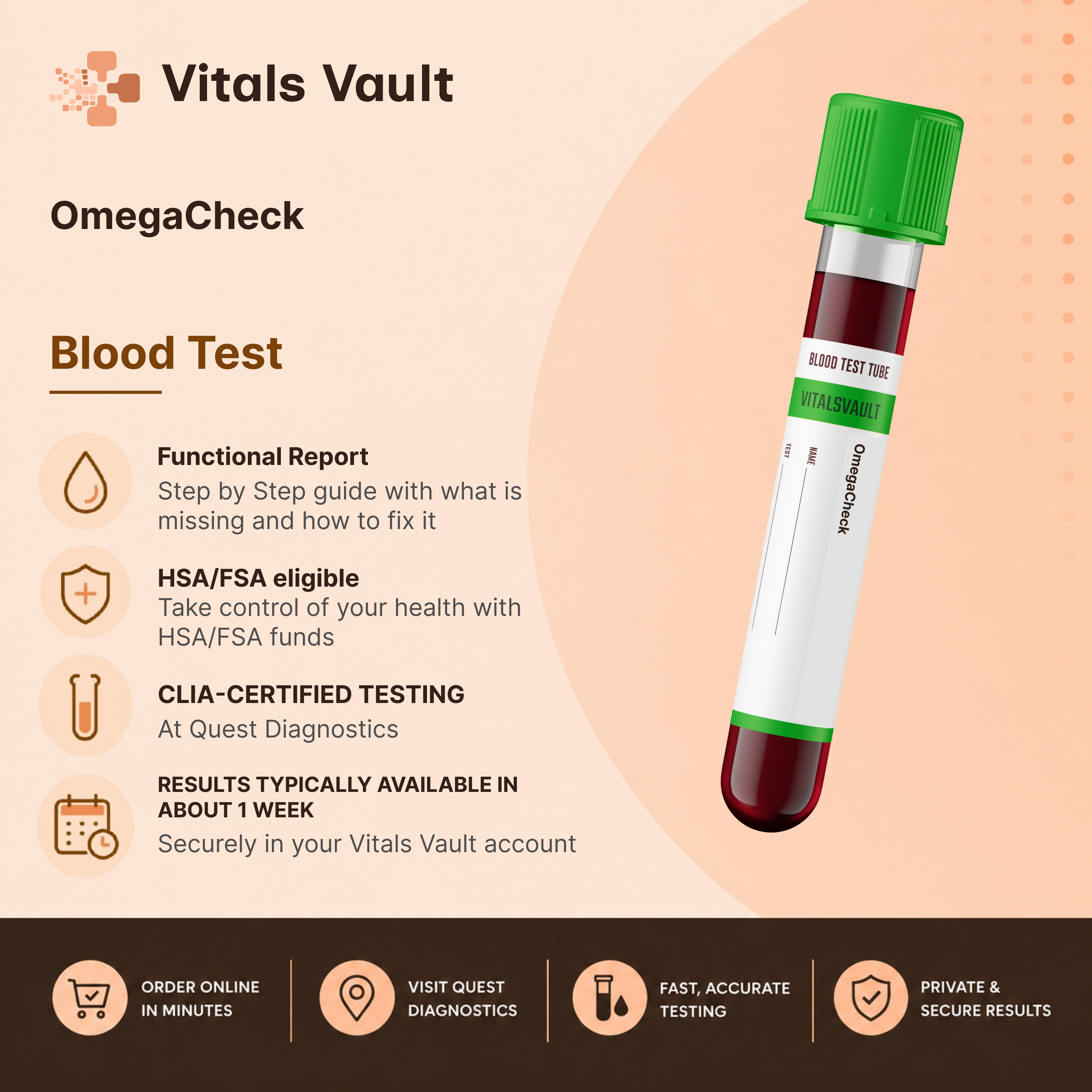 Omega-3 Index lab test kit by Vitals Vault