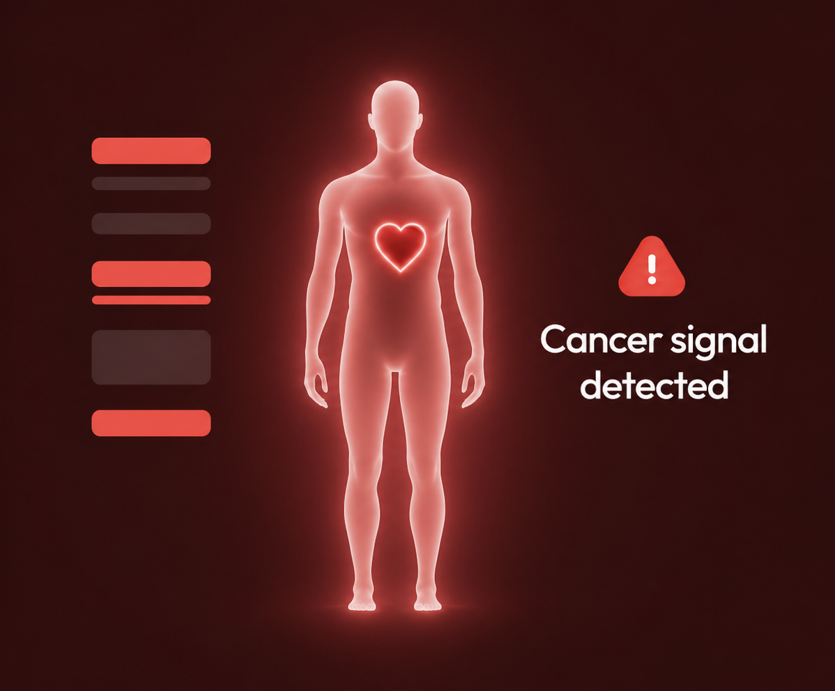 Cancer origin tracing body illustration